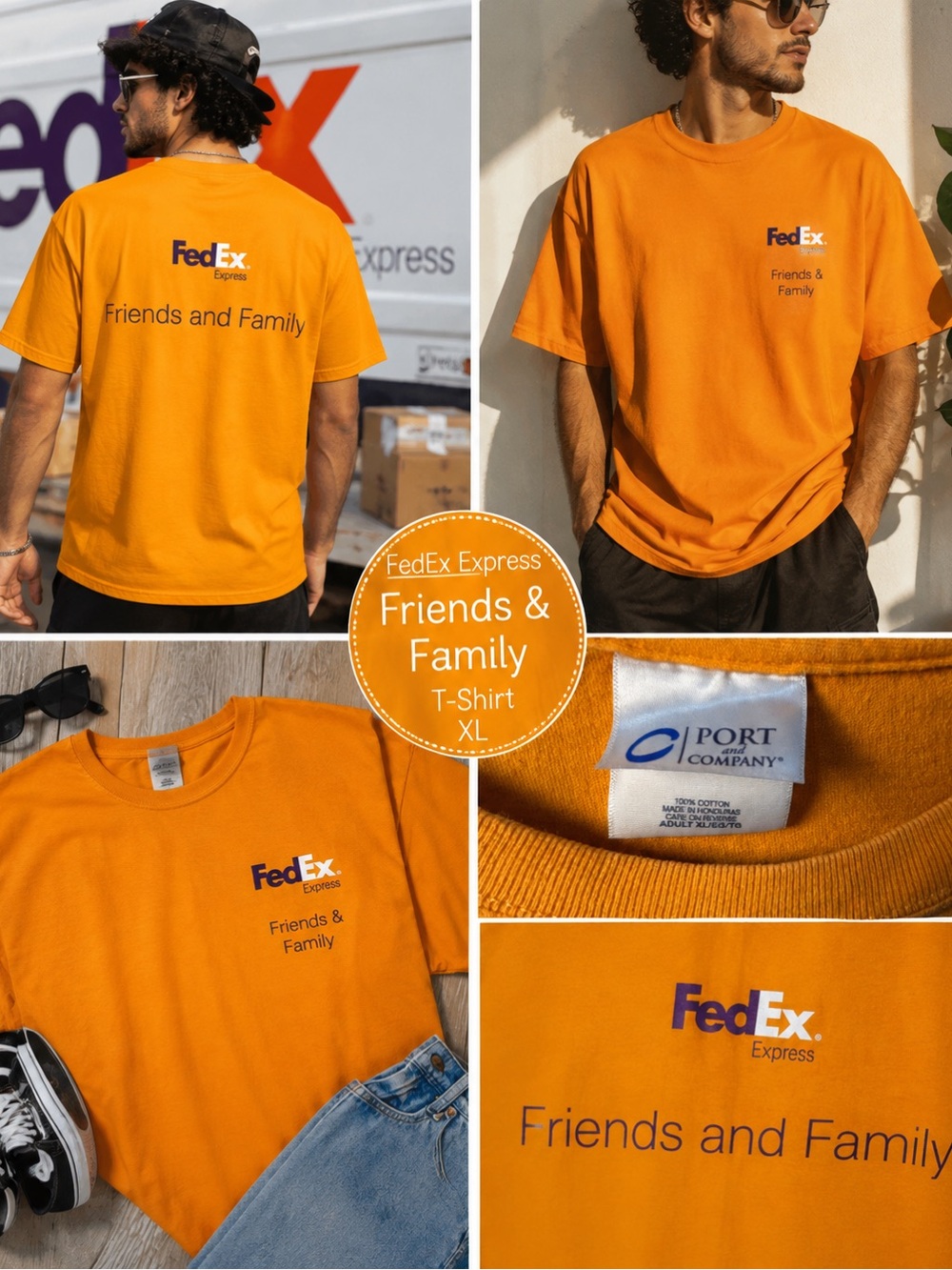 Port & Company FedEx Tee XL Orange Express Friends & Family Employee Y2K Shirt